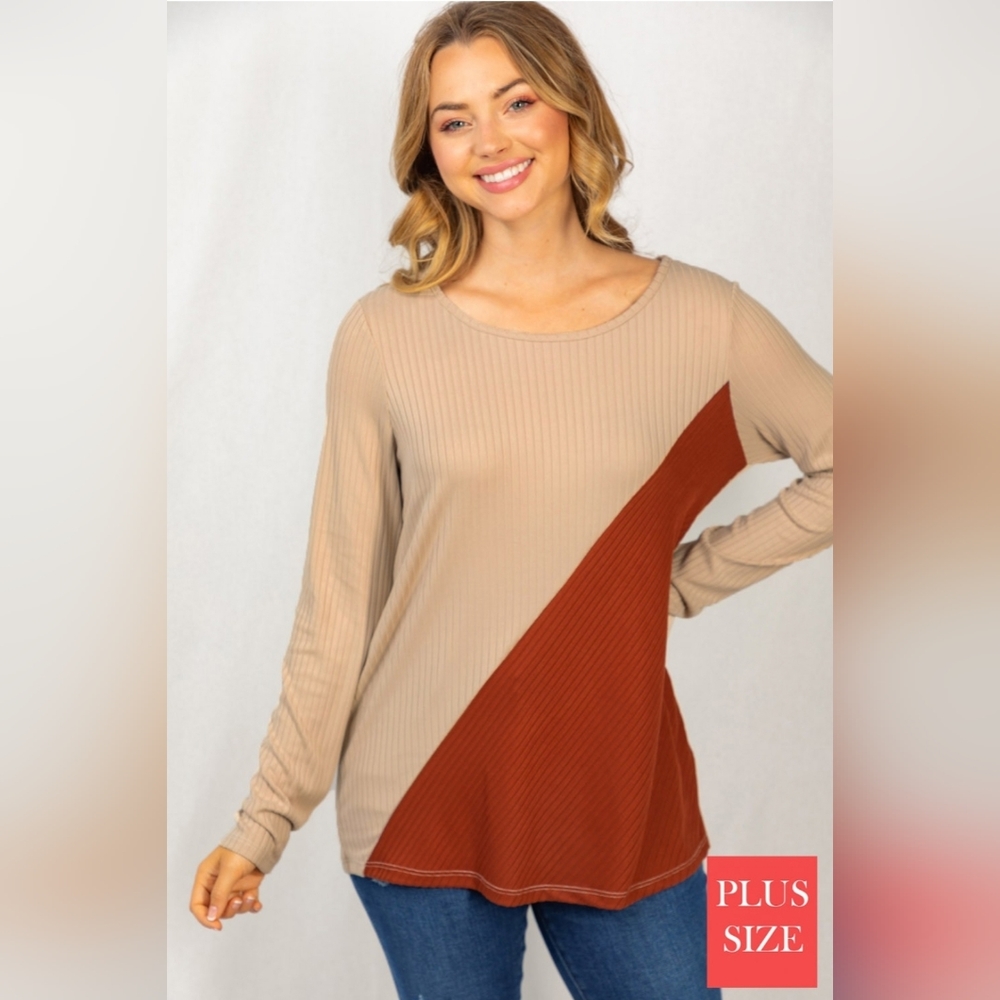 Long Sleeve Colorblock top